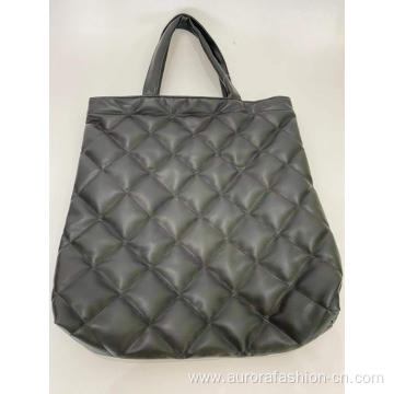 Large Black PU Shopping Bags